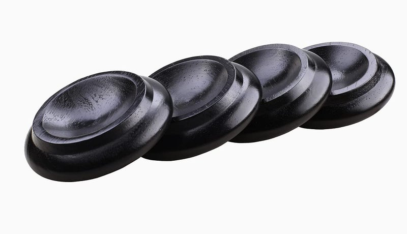 HilerPunk 4 Pcs Solid Wood Upright Piano Caster Cups Furniture Caster Cups HilerPunk Sofas Beds Chairs Wheel Caster Cups Pads with Non-Slip & Anti-Noise Felt Pads for Hardwood Floor Protectors-Black - Image 2